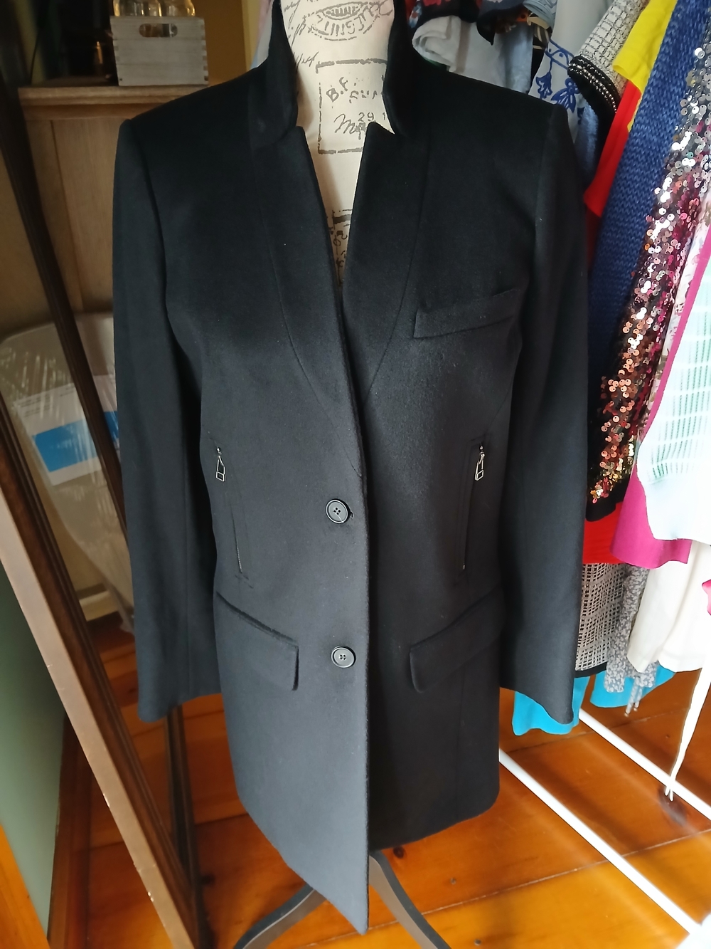 Veronica Beard Black Pea Coat NWT